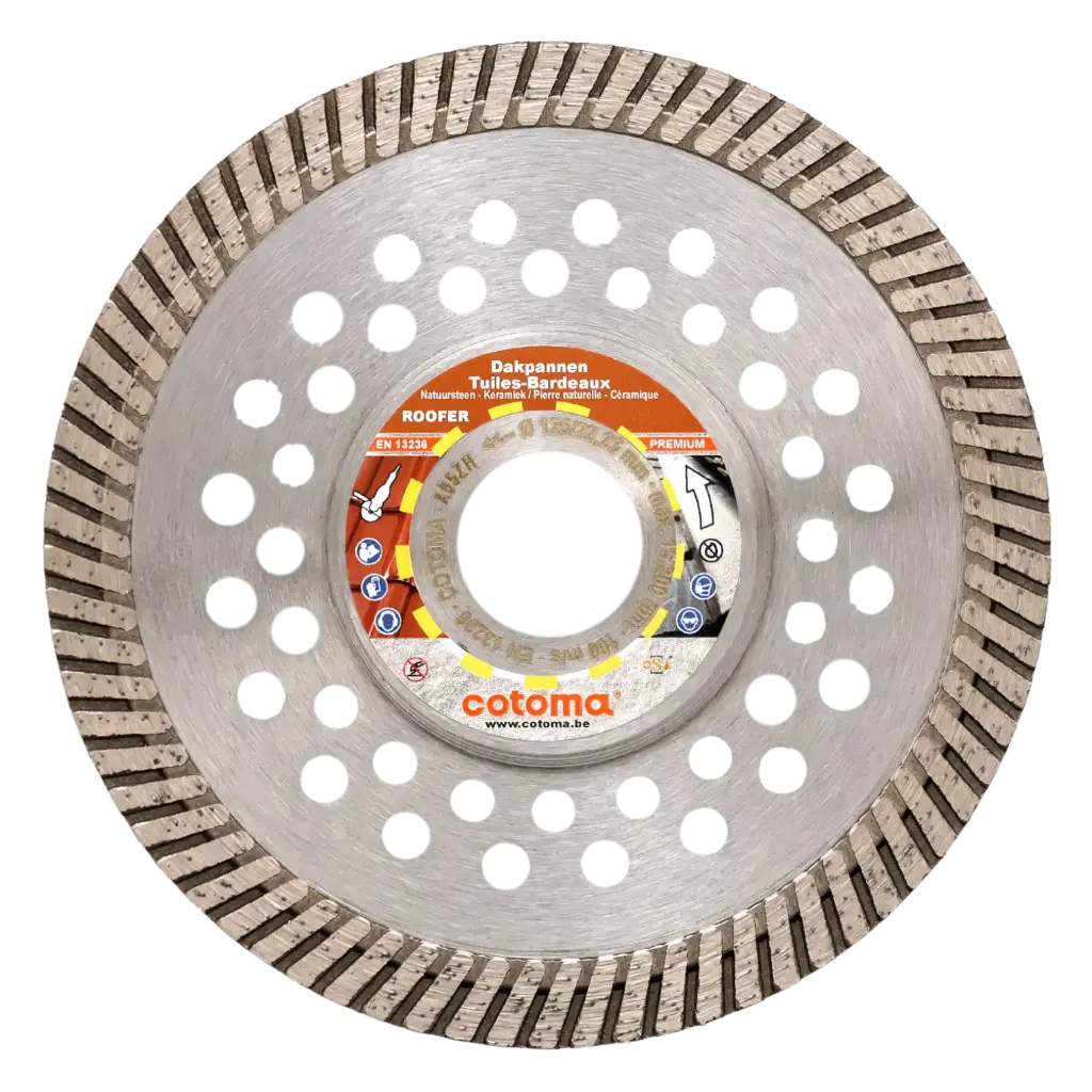 ROOFER-125-22,23 Diamantzaag harde dakpannen, nokstenen, wasbeton