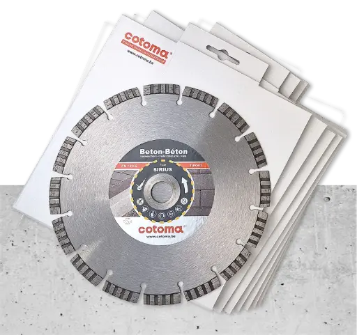 ACTIE pakket van 10 diamantzagen Sirius 230 mm Beton turbo + snellosring